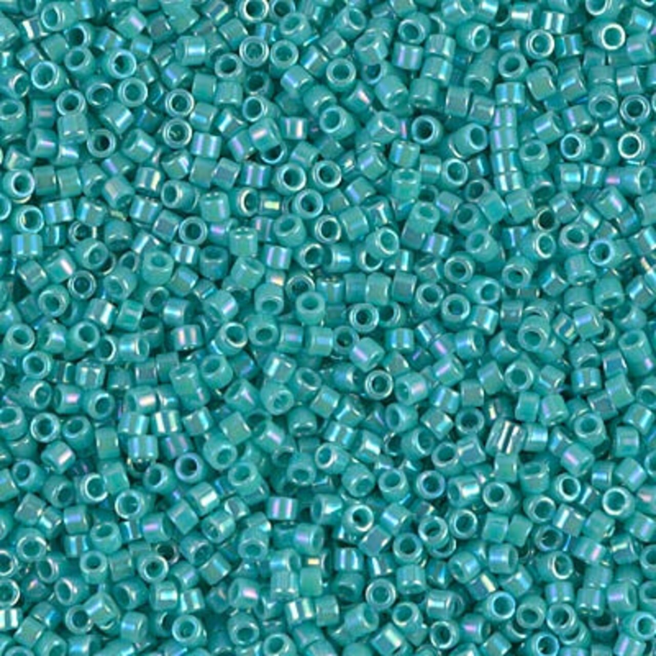 Miyuki Delica Bead 11/0, DB0166, Opaque Turquoise Green AB, 50 grams